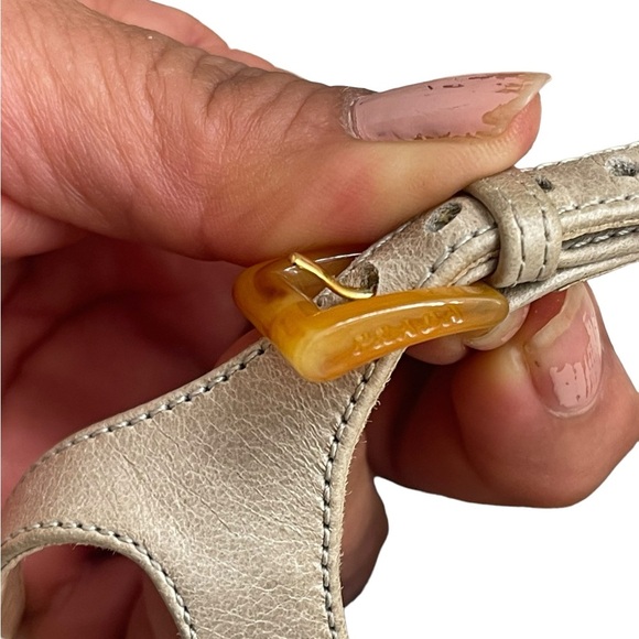 PRADA Women's Heels Calzatore
Donna Grey Leather Slingback Sandals size 41(11) - Picture 15 of 16